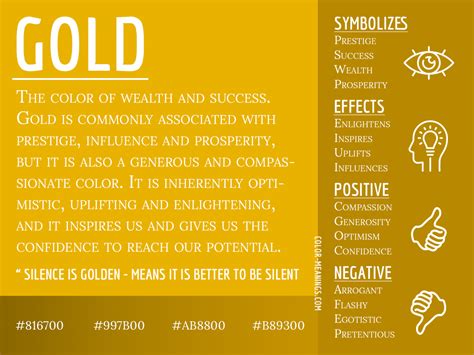 literature as symbols to show the emotions and meanings beyond what is. . Gold color symbolism in literature